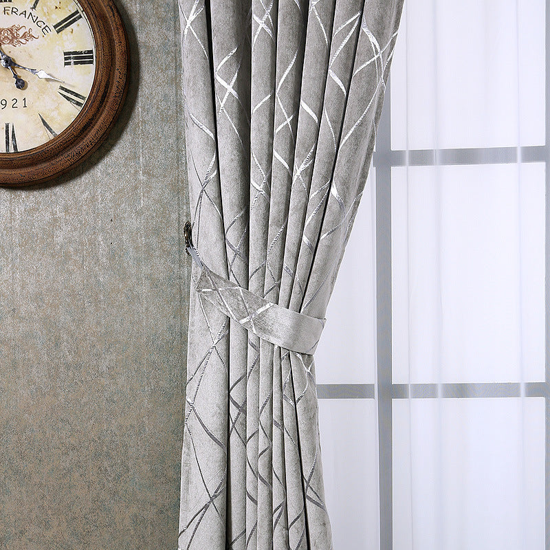 Enhance your modern living room with these luxury blackout curtains in a simple solid color chenille design.