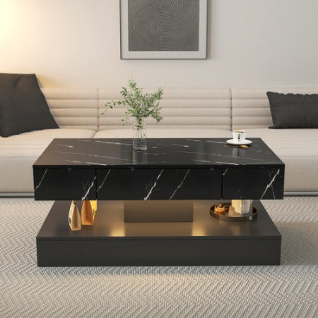 Modern 6.93IN LED Coffee Table with Lights for Large Living Room