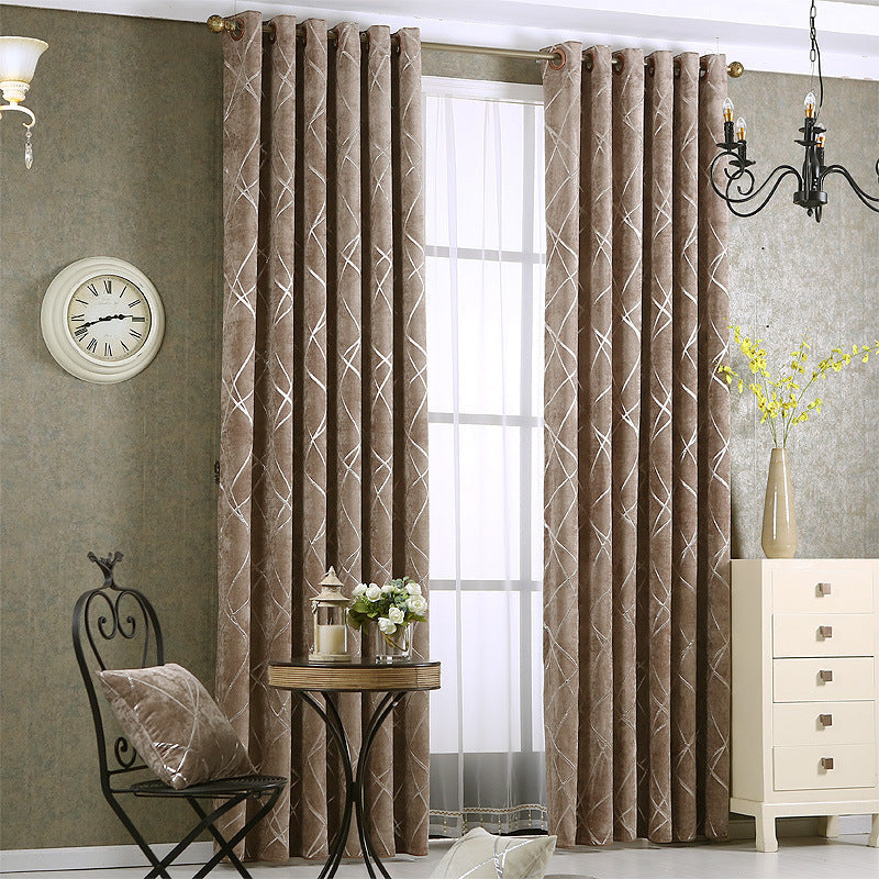 Enhance your modern living room with these luxury blackout curtains in a simple solid color chenille design.