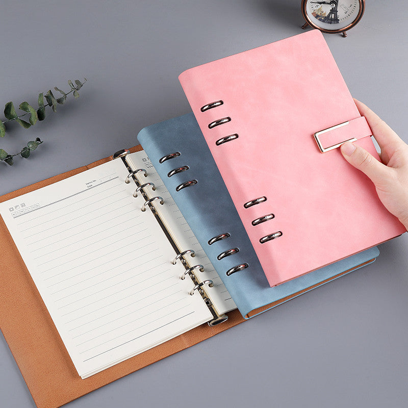 A5 Loose-Leaf Notebook with Removable Notepad for Business Meetings