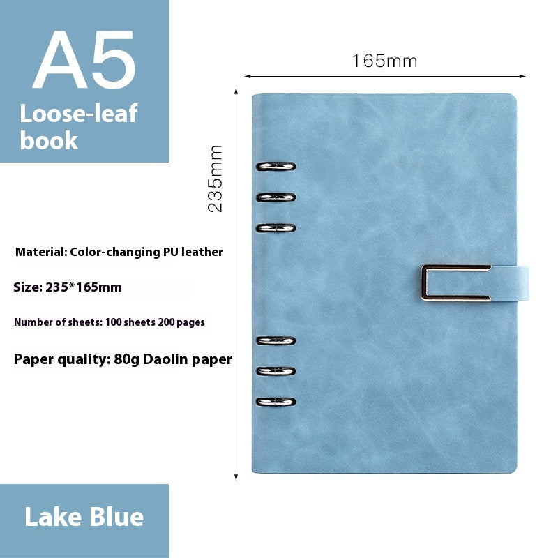 A5 Loose-Leaf Notebook with Removable Notepad for Business Meetings