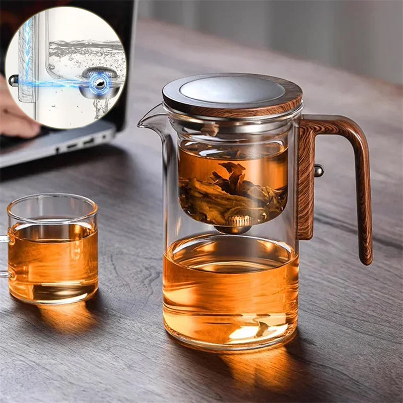 Glass Tea Pot with Magnetic Separation Filtration