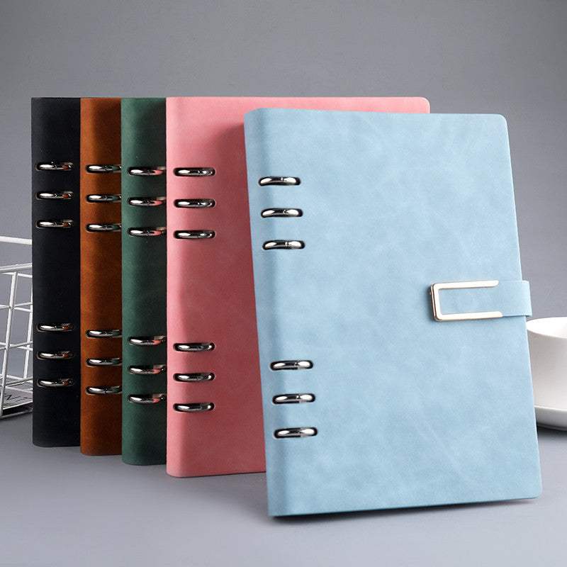 A5 Loose-Leaf Notebook with Removable Notepad for Business Meetings