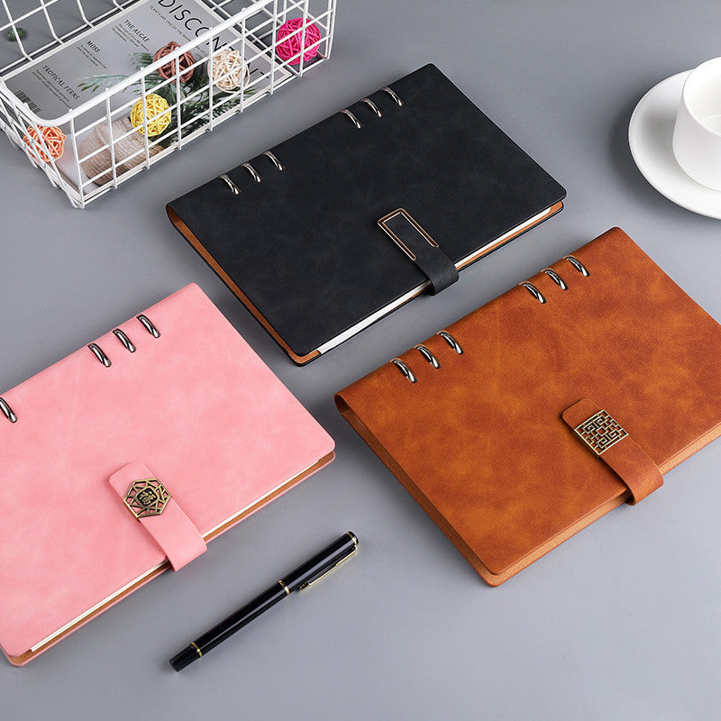 A5 Loose-Leaf Notebook with Removable Notepad for Business Meetings