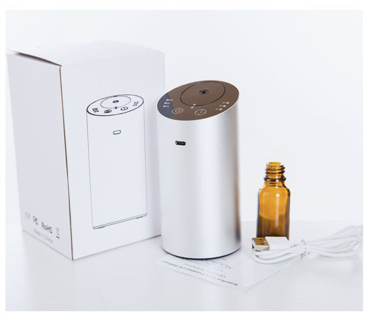 Waterless essential oil nebulizer and smart USB diffuser for car aromatherapy.