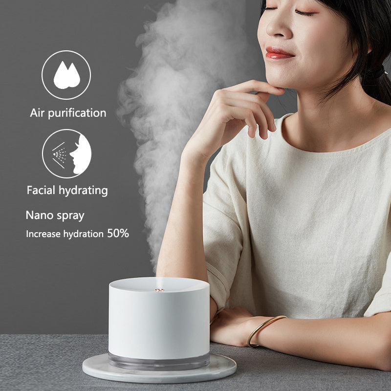 Portable ultrasonic air humidifier and aroma diffuser with USB charging