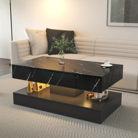 Modern 6.93IN LED Coffee Table with Lights for Large Living Room