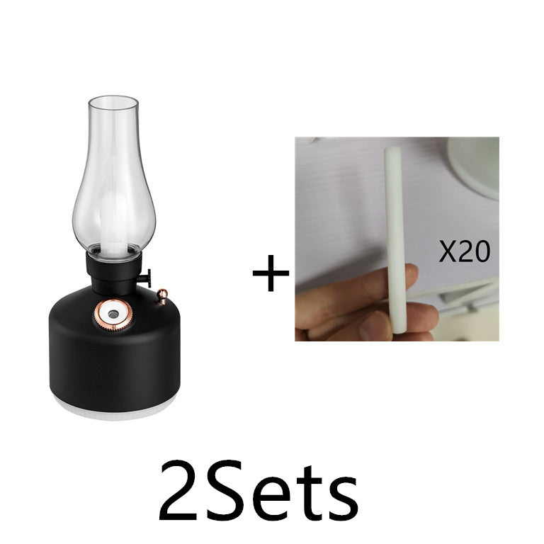 Vintage kerosene lamp style essential oil diffuser and night light humidifier.