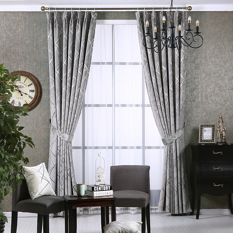 Enhance your modern living room with these luxury blackout curtains in a simple solid color chenille design.
