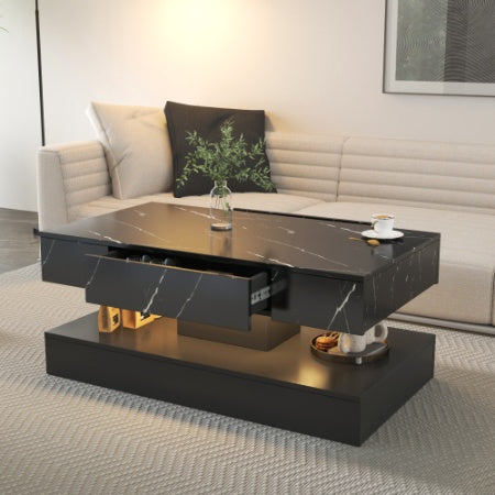 Modern 6.93IN LED Coffee Table with Lights for Large Living Room